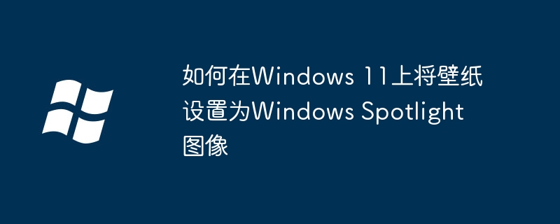 2024年如何在Windows 11上将壁纸设置为Windows Spotlight图像