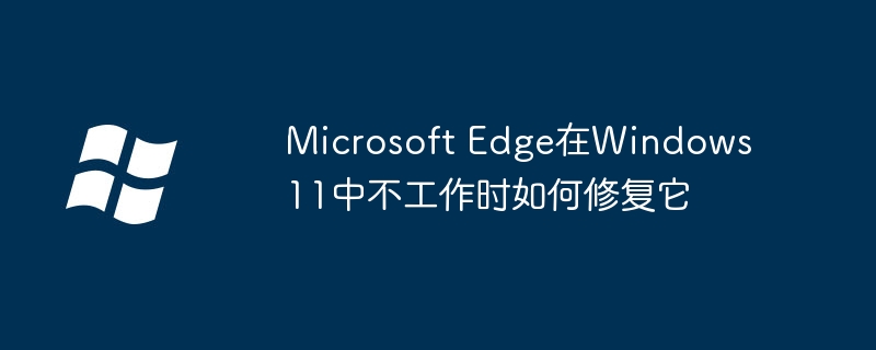 2024年Microsoft Edge在Windows 11中不工作时如何修复它