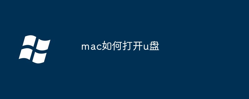 2024年mac如何打开u盘