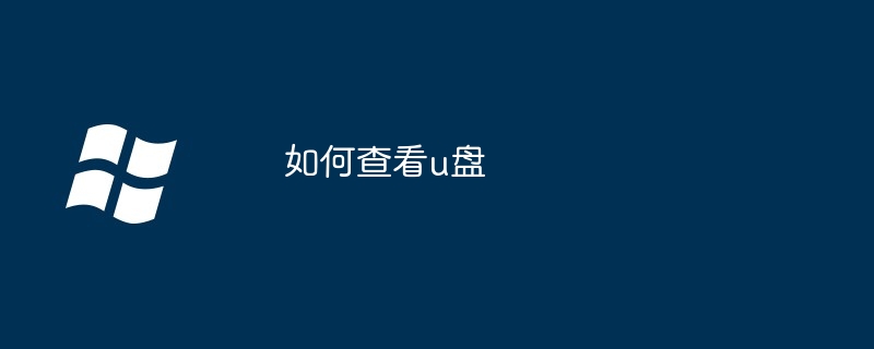2024年如何查看u盘