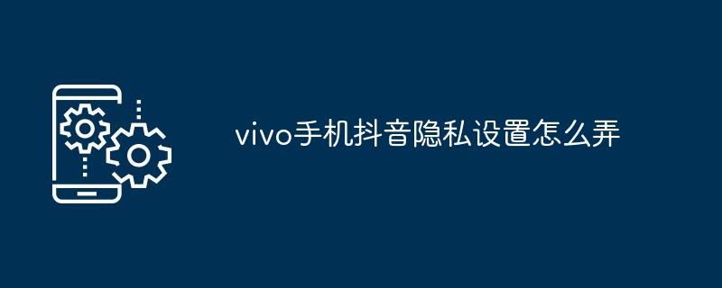 2024年vivo手机抖音隐私设置怎么弄