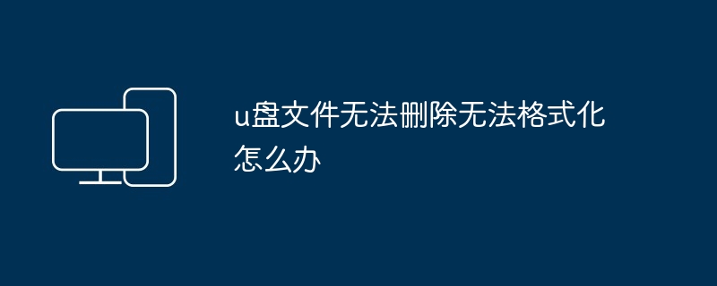 2024年u盘文件无法删除无法格式化怎么办