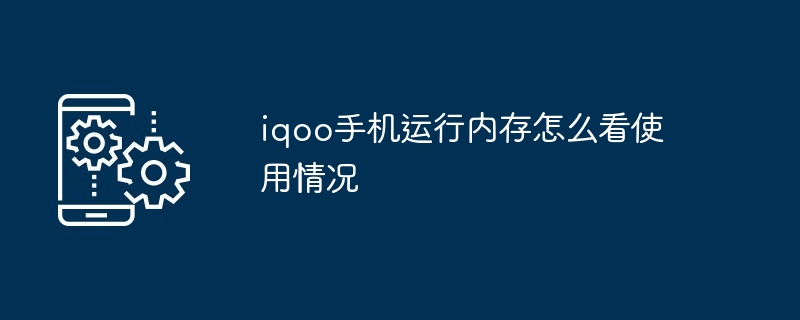 2024年iqoo手机运行内存怎么看使用情况